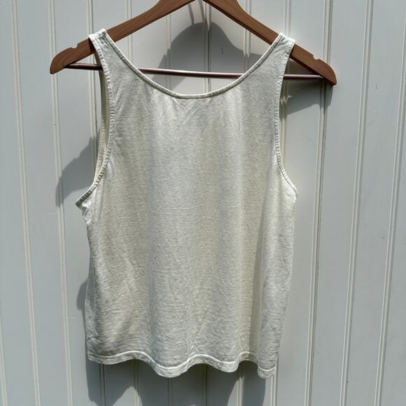 Jungmaven Cropped Tank Top Shirt Size Medium Hemp Cotton Washed White NWT - Picture 4 of 11